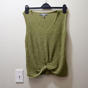 Marled Olive Knit See Thru Y2k Grunge Tank Top